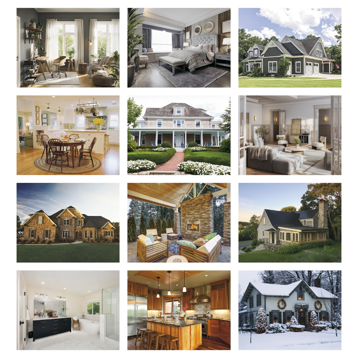 Wall calendar featuring beautiful homes, elegant architecture, and high-quality residential photography.