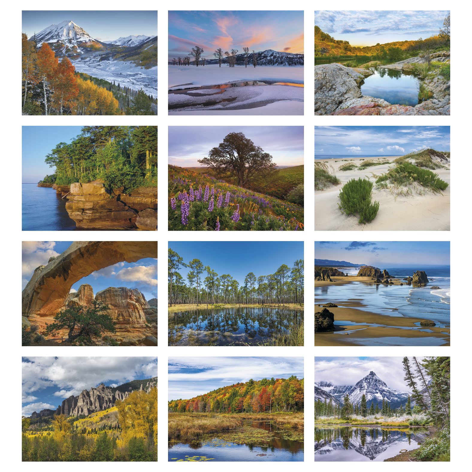 2027 Scenic America spiral appointment calendar featuring breathtaking landscapes from across the United States with a gloss UV-coated cover and spiral binding.