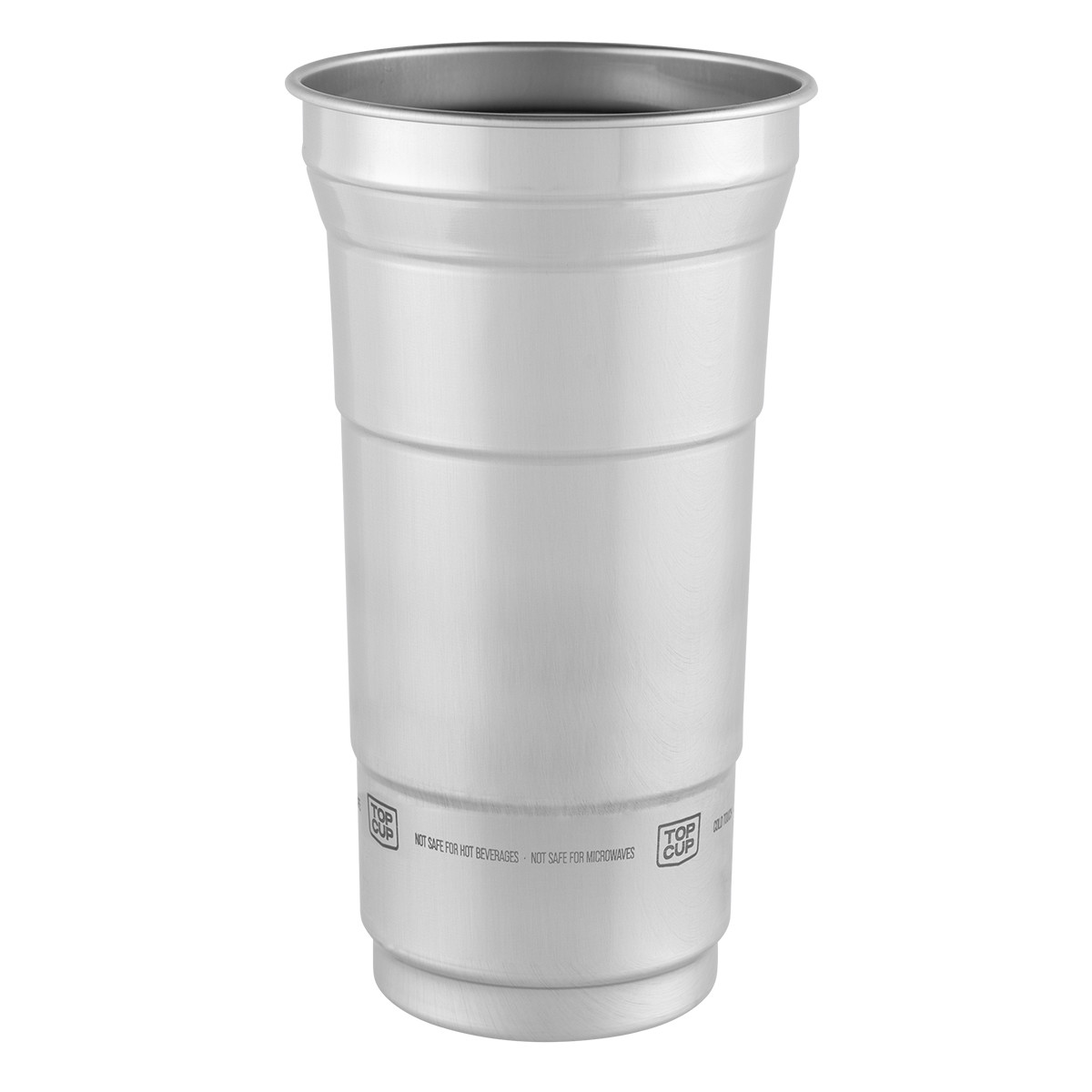 Silver Top Cup By Ball™ Aluminum Cup with Full Color Wrap Option – 12 oz., reusable lightweight aluminum drink cup with a seamless full-color wrap design, stackable construction, rolled rim, and durable BPA-free finish for cold beverages, parties, tailgating, company events, and promotional branding.