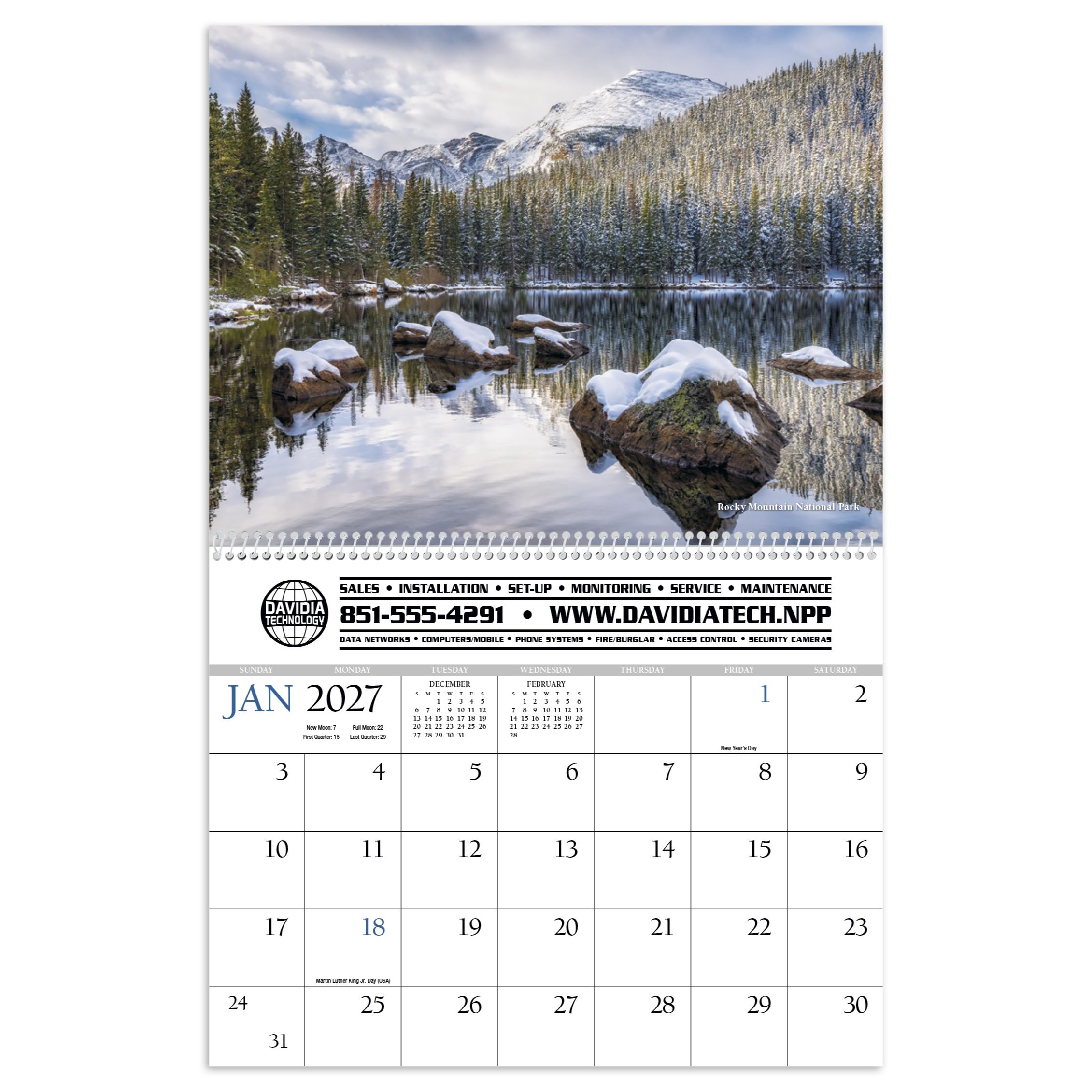 2027 Colorado scenic wall calendar featuring breathtaking mountain landscapes, forests, lakes, and nature photography with a glossy UV-coated cover.