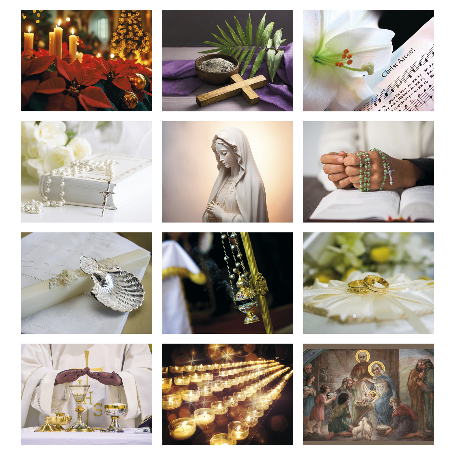Catholic Spirit Spiral Appointment Calendar featuring inspiring Catholic liturgy, seasonal religious artwork, and faith-based monthly reflections, glossy spiral-bound pages with spacious appointment calendar grids, and a wall calendar design for churches, homes, offices, and year-round scheduling.