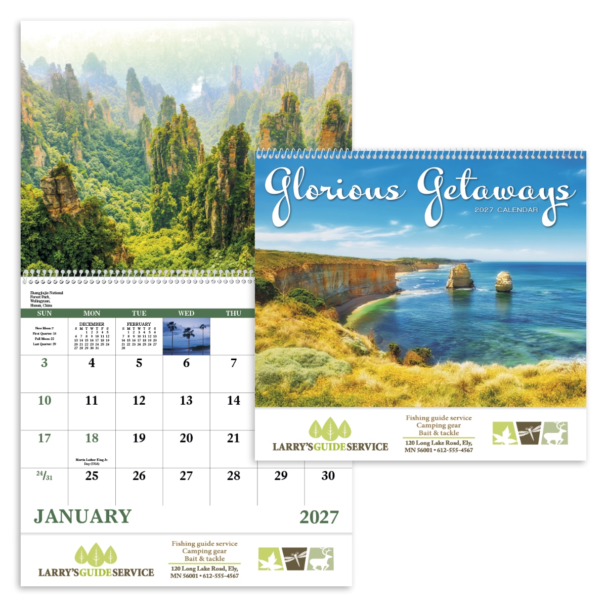 World travel wall calendar featuring exotic destinations, scenic landscapes, and breathtaking photography.