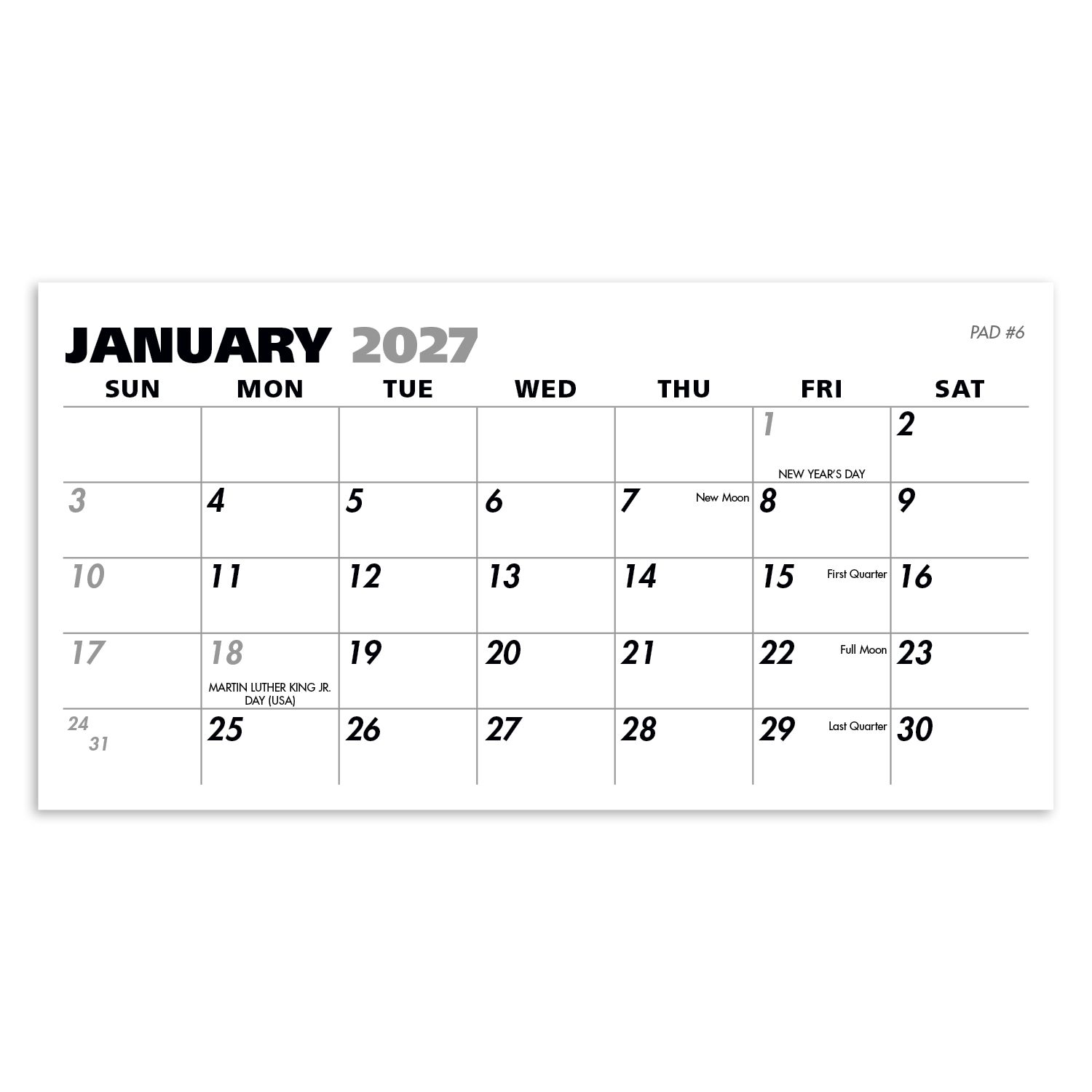Legacy Desk Calendar featuring a compact easel-style desk calendar with monthly tear-off pages, a sturdy folded paper stand, hot-stamped gold imprint area, and spacious date grids, designed for desktops, offices, reception areas, and year-round scheduling.
