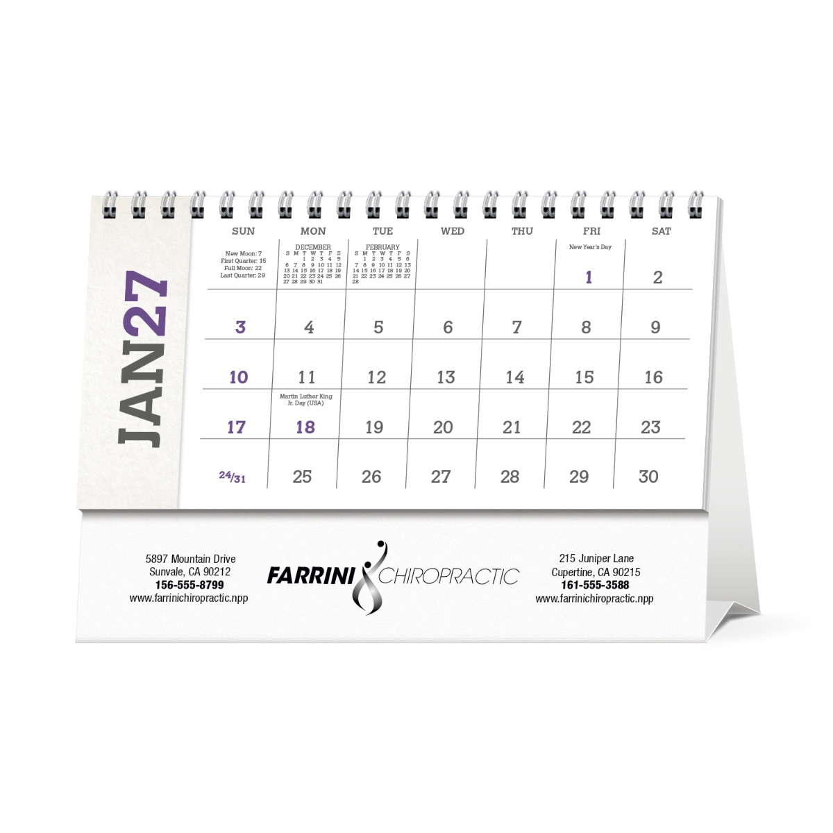 Compact desktop calendar featuring photographs of scenic locations across America with a double-sided tent mount, assembled in the USA.