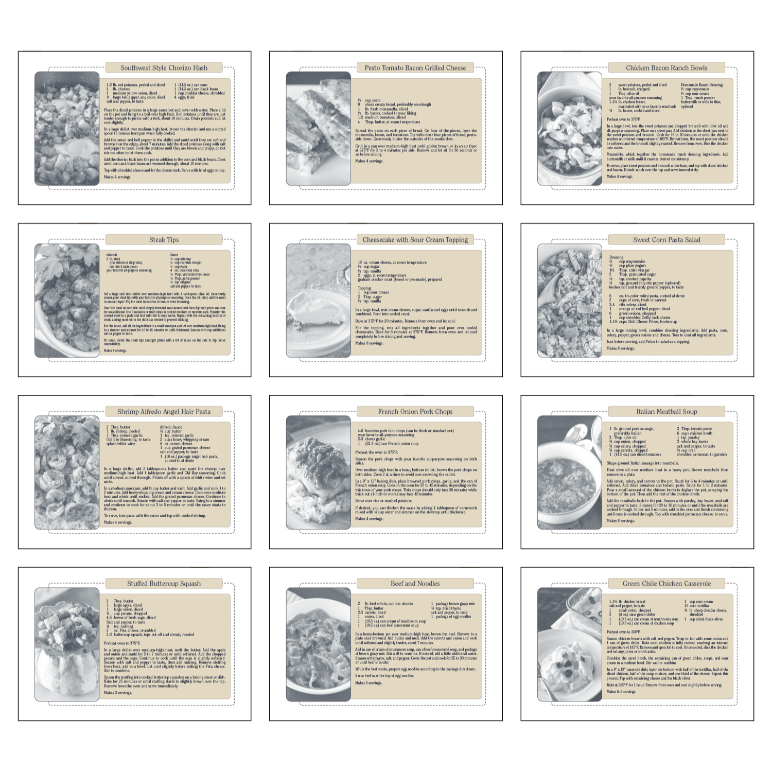 Recipe pocket calendar featuring scenic artwork, 12 monthly storage pockets, recipes, home hints, Julian dates, and an FSC®-certified paper cover.