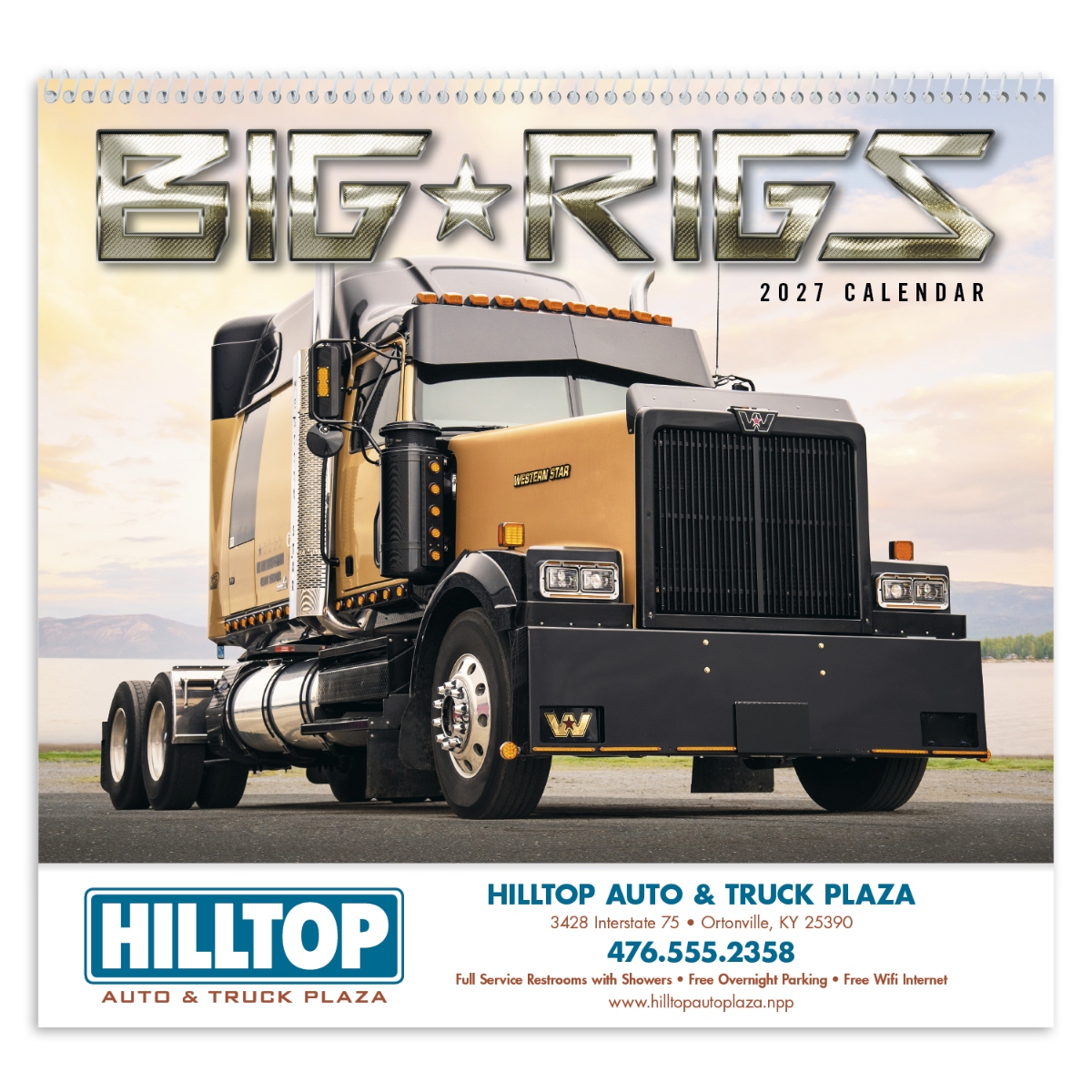 Custom big rig calendar featuring impressive trucks built for the open road, assembled in the USA.