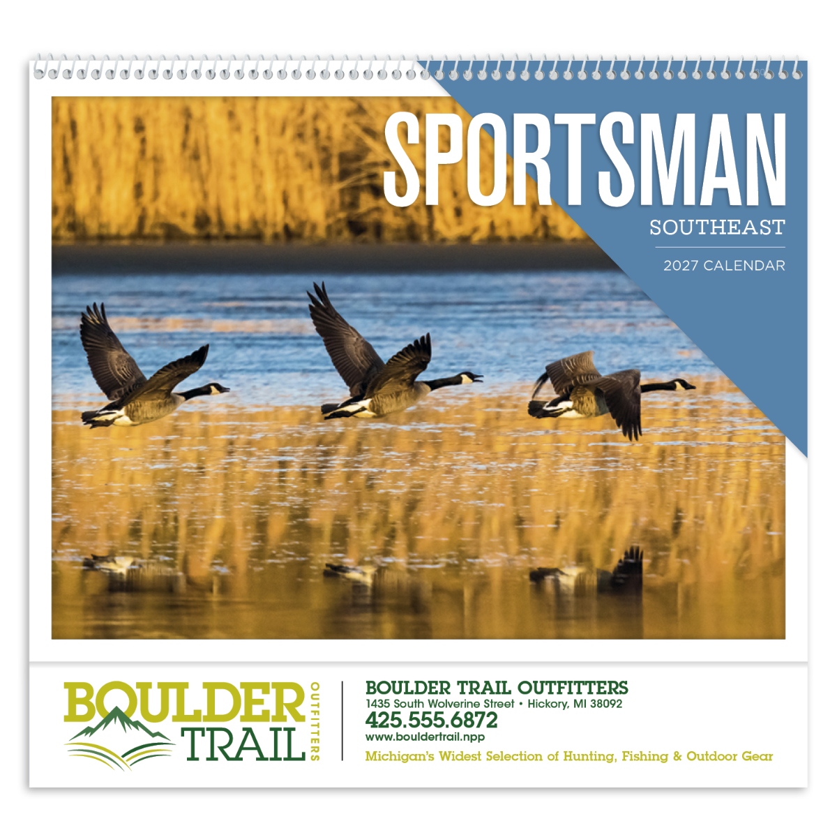 Regional hunting calendar with specialized information for KY, TN, NC, SC, MS, AL, GA, FL, and AR, plus a guide to the best fishing days.