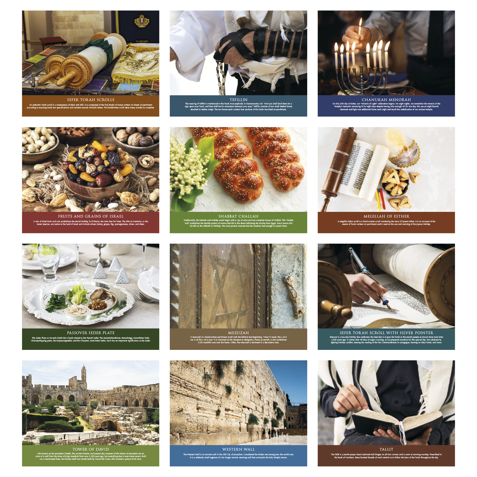 2027 Jewish heritage wall calendar featuring historic Jewish religious artifacts with informative monthly descriptions, a UV-coated cover, and a white background. Calendar Year (2027) – Lifestyle Image: