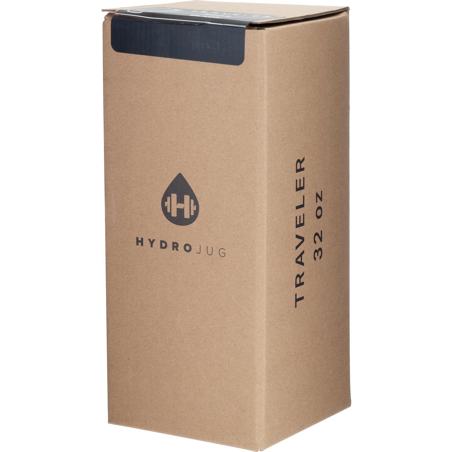 Gift Box of HydroJug Traveler 32 oz. stainless steel travel mug with ergonomic handle, flip-straw lid, and tapered base, shown in a modern solid-color finish for everyday hydration, commuting, travel, work, or fitness use.