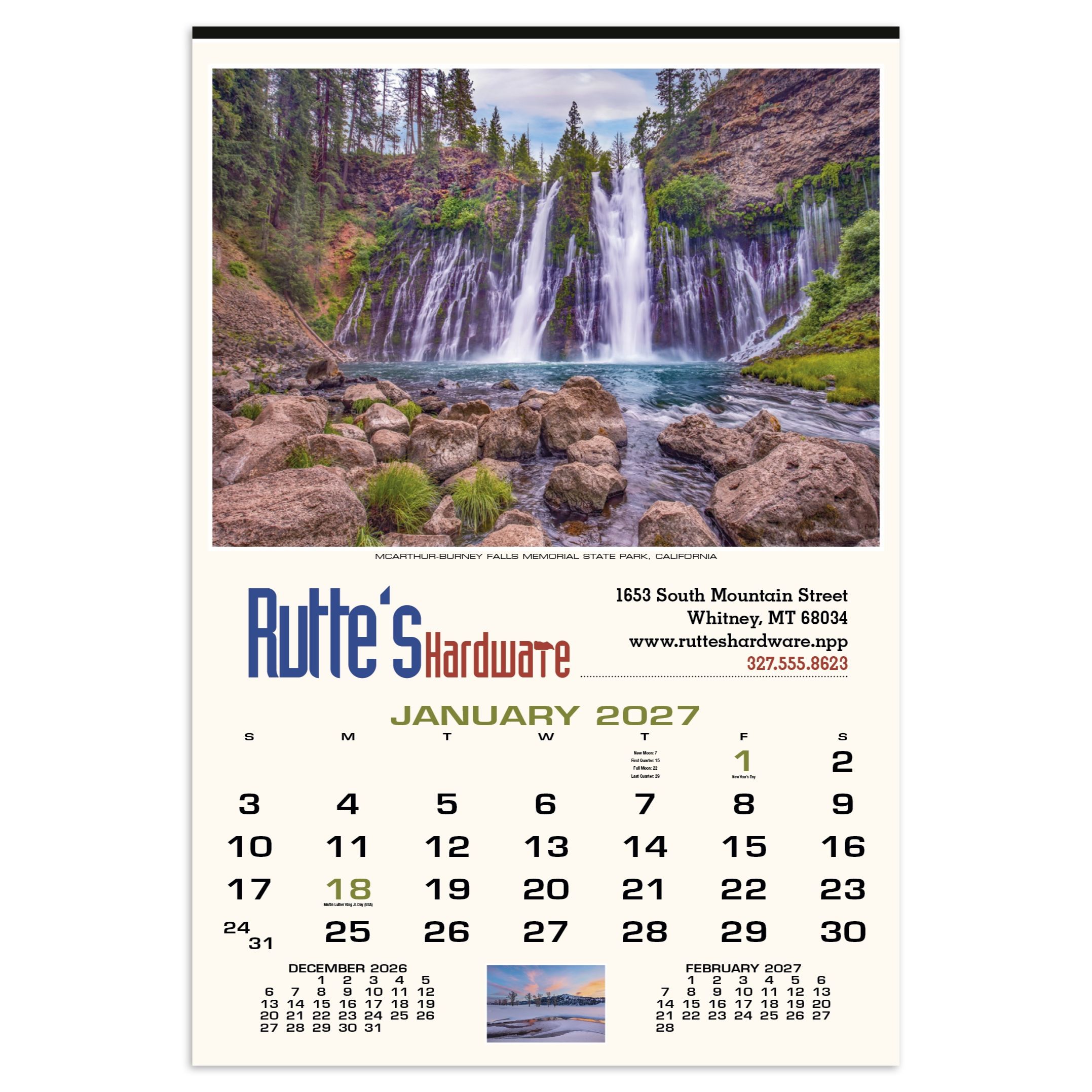 White Scenic America® executive calendar featuring breathtaking American landscapes, high-quality scenic imagery, and FSC® certified paper for year-round planning and display.