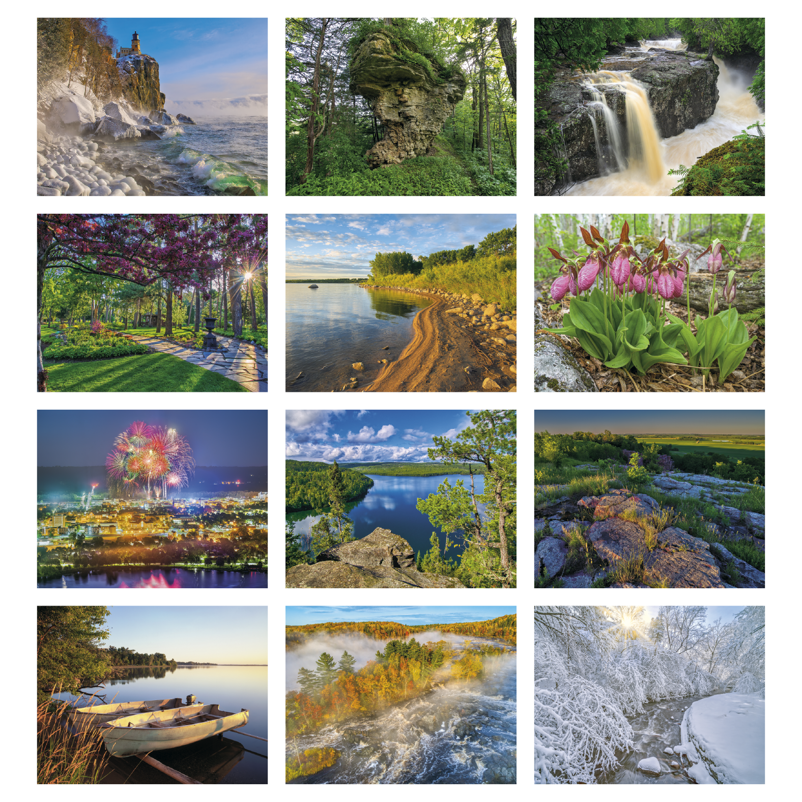 2027 Minnesota wall calendar featuring scenic photographs of Minnesota's seasonal landscapes with monthly calendar pages and a glossy UV-coated cover.
