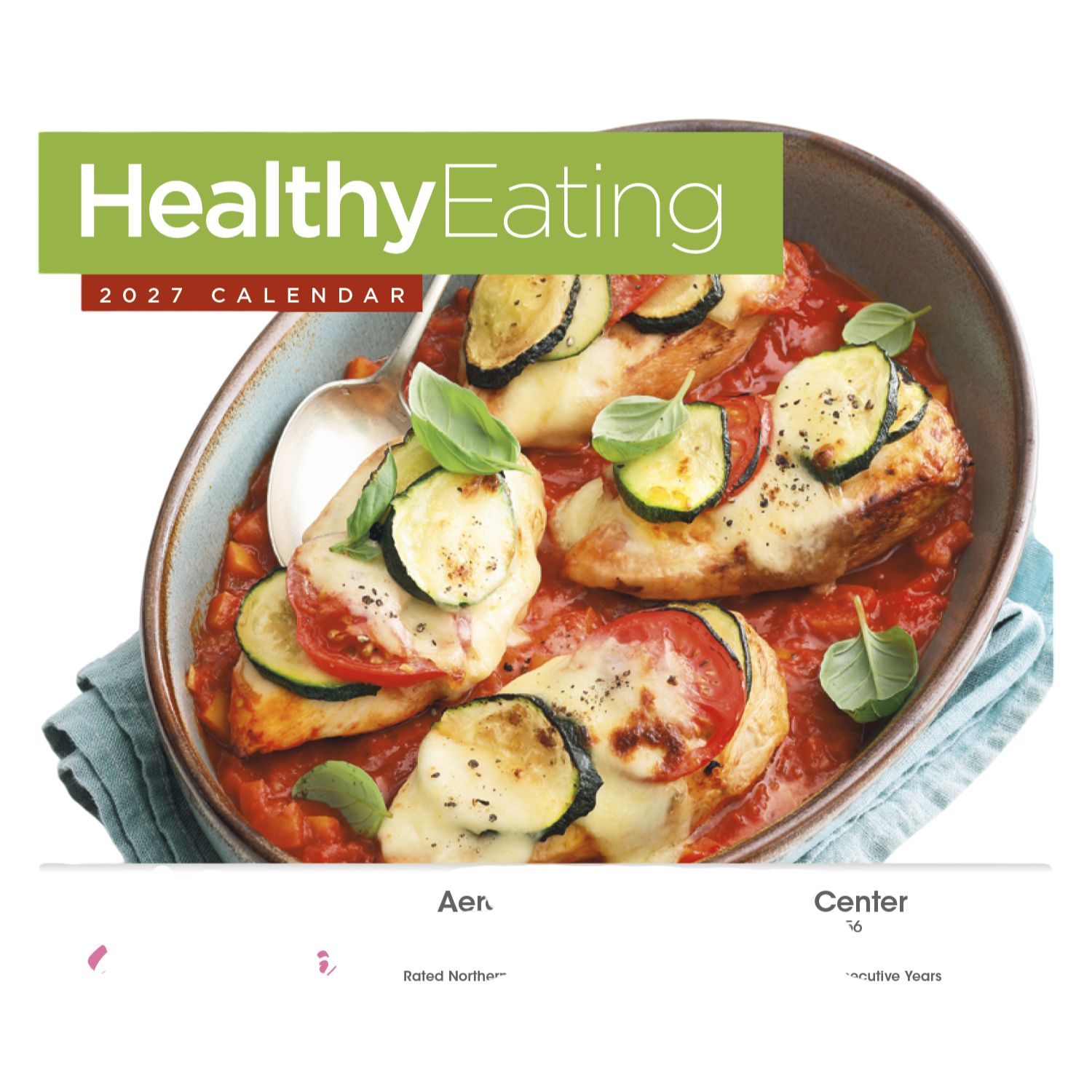 Healthy Eating Calendar featuring 12 colorful food photos with healthy eating tips, designed for monthly meal planning and wellness inspiration.