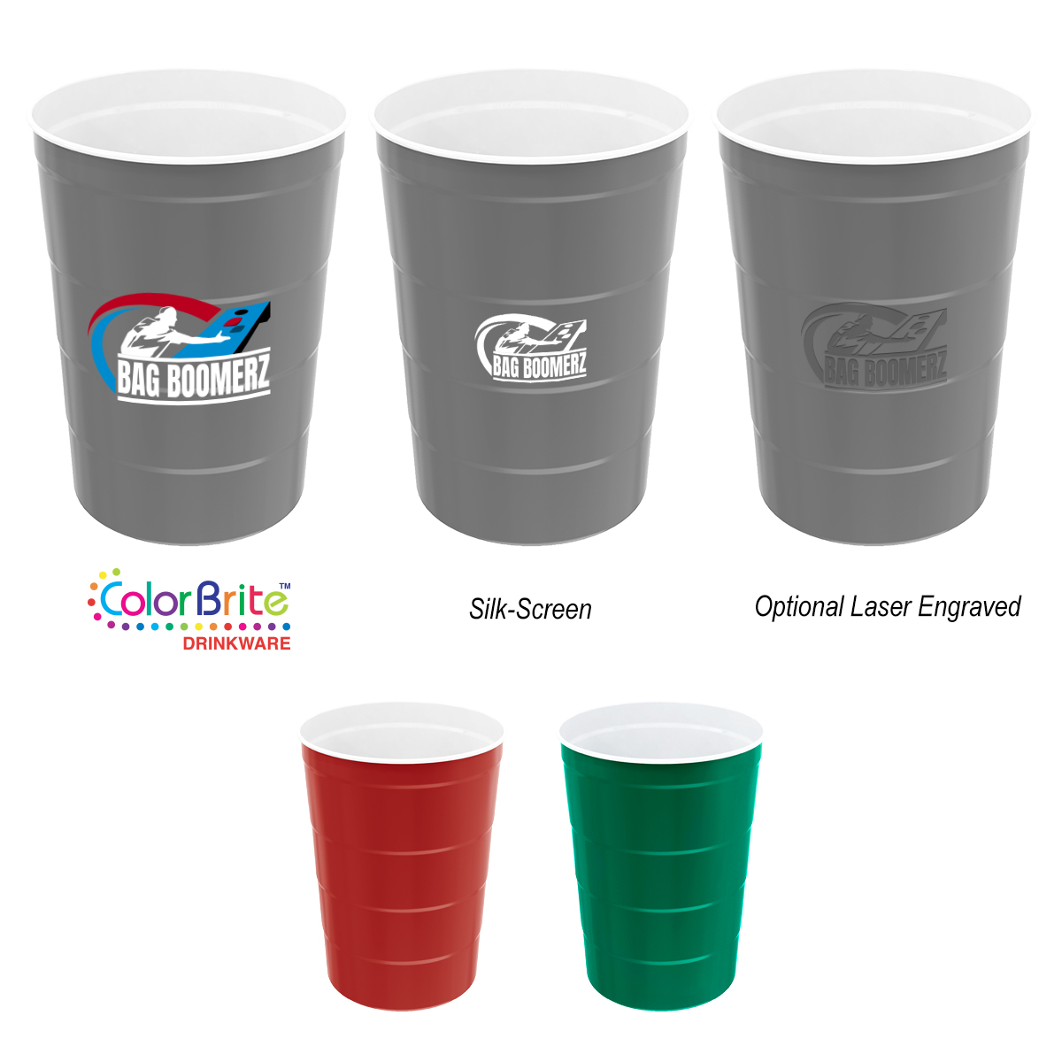 Steel Chill-Cup™ 16 oz. reusable steel cup with a smooth, sturdy design, ideal for enjoying cold drinks at parties, outdoor gatherings, and poolside events.