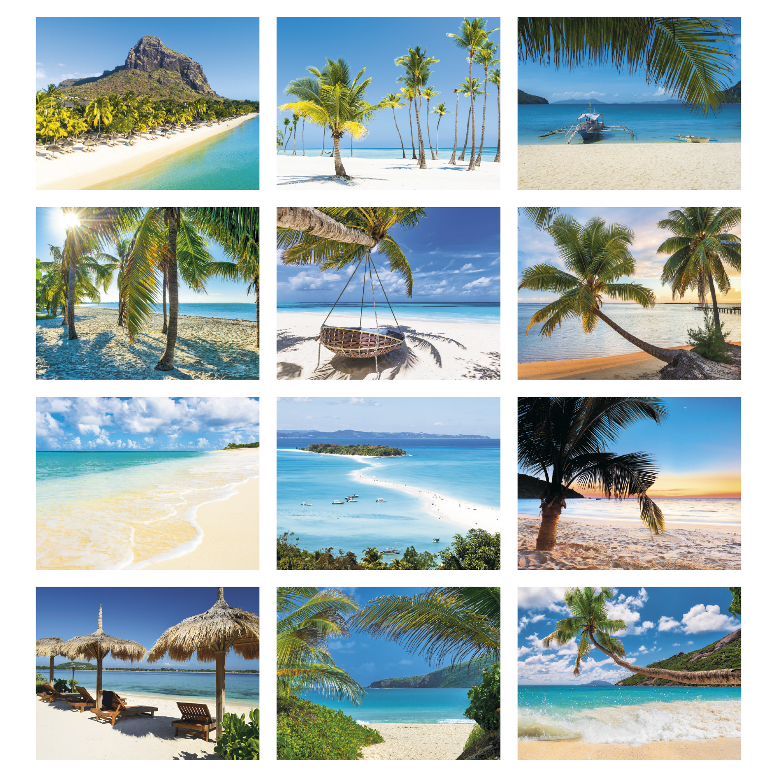 2027 Beaches wall calendar featuring stunning sunlit beach landscapes with a glossy FSC®-certified paper cover.