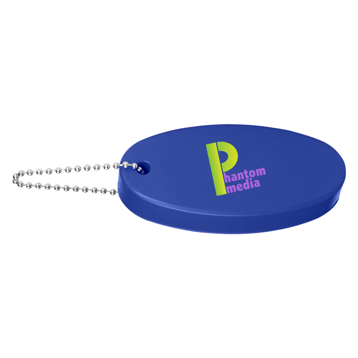 Blue Floating Keychain with 1-color logo