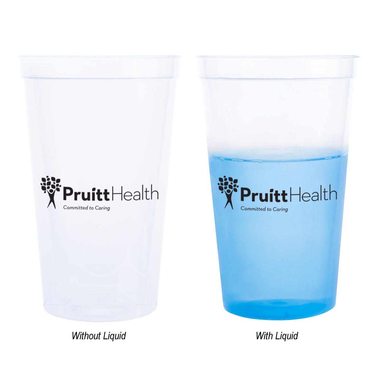 Frosted Blue Big Game Mood Stadium Cup – 22 oz. with a reusable polypropylene design and color-changing finish that transforms when filled with an ice-cold beverage, ideal for parties, sporting events, and everyday drinks.