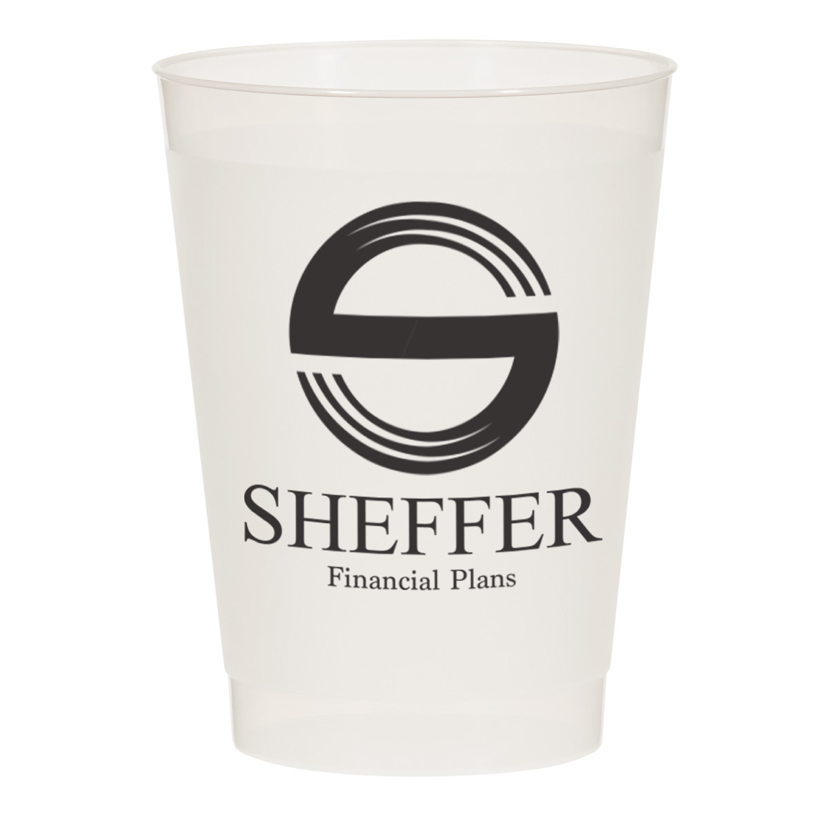 Frosted Clear Frost Flex Cup - 10 oz. in a reusable polypropylene design, featuring a sturdy construction and simple cup shape for everyday drinking and promotional use.
