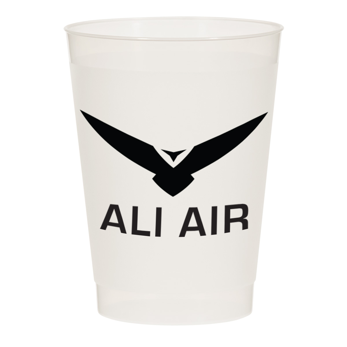 Frosted Clear Frost Flex Cup - 10 oz. in a reusable polypropylene design, featuring a sturdy construction and simple cup shape for everyday drinking and promotional use.