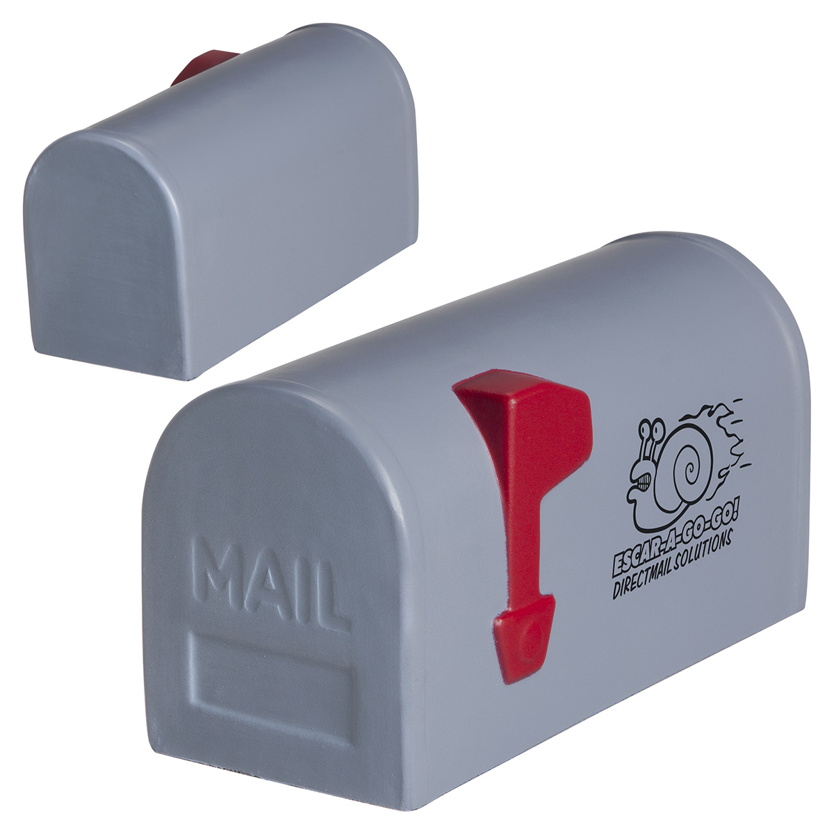 Mailbox Shaped Stress Reliever in a classic mailbox design, featuring a soft, squeezable construction and compact size for desk use, stress relief, and promotional giveaways.