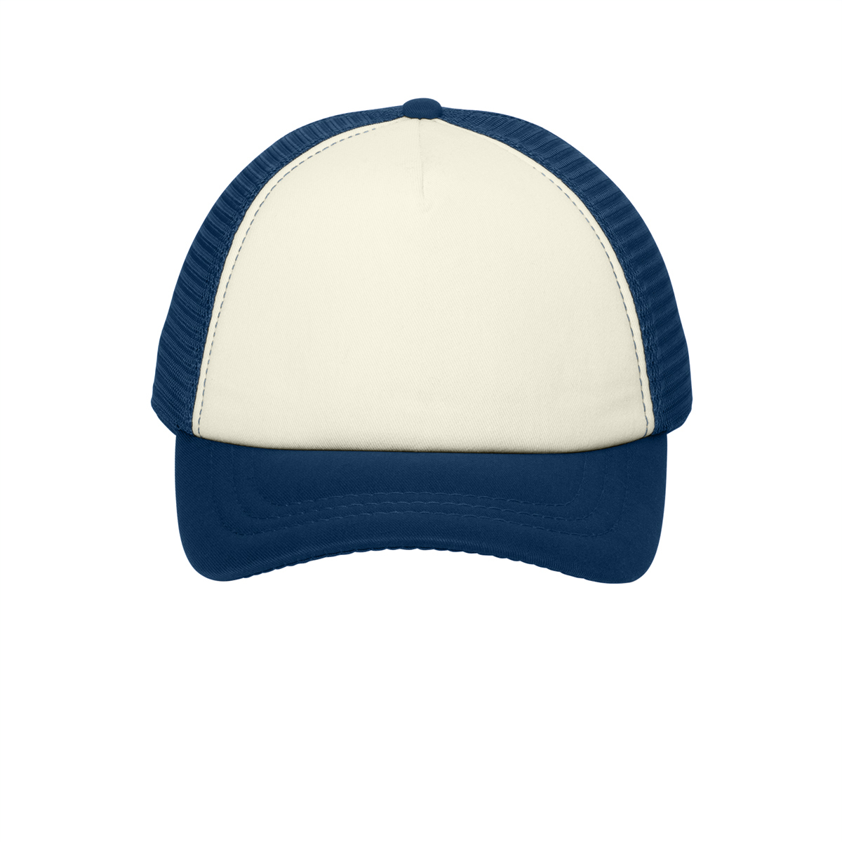 High-profile structured cap with a cotton twill foam front and breathable mesh back.
