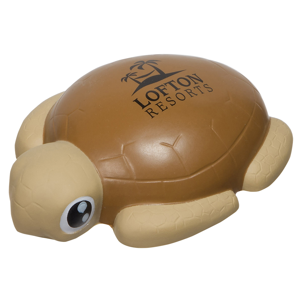 Sea Turtle Shaped Stress Reliever in a soft, squeezable green sea turtle design, made for stress relief at desks, offices, and wellness events.