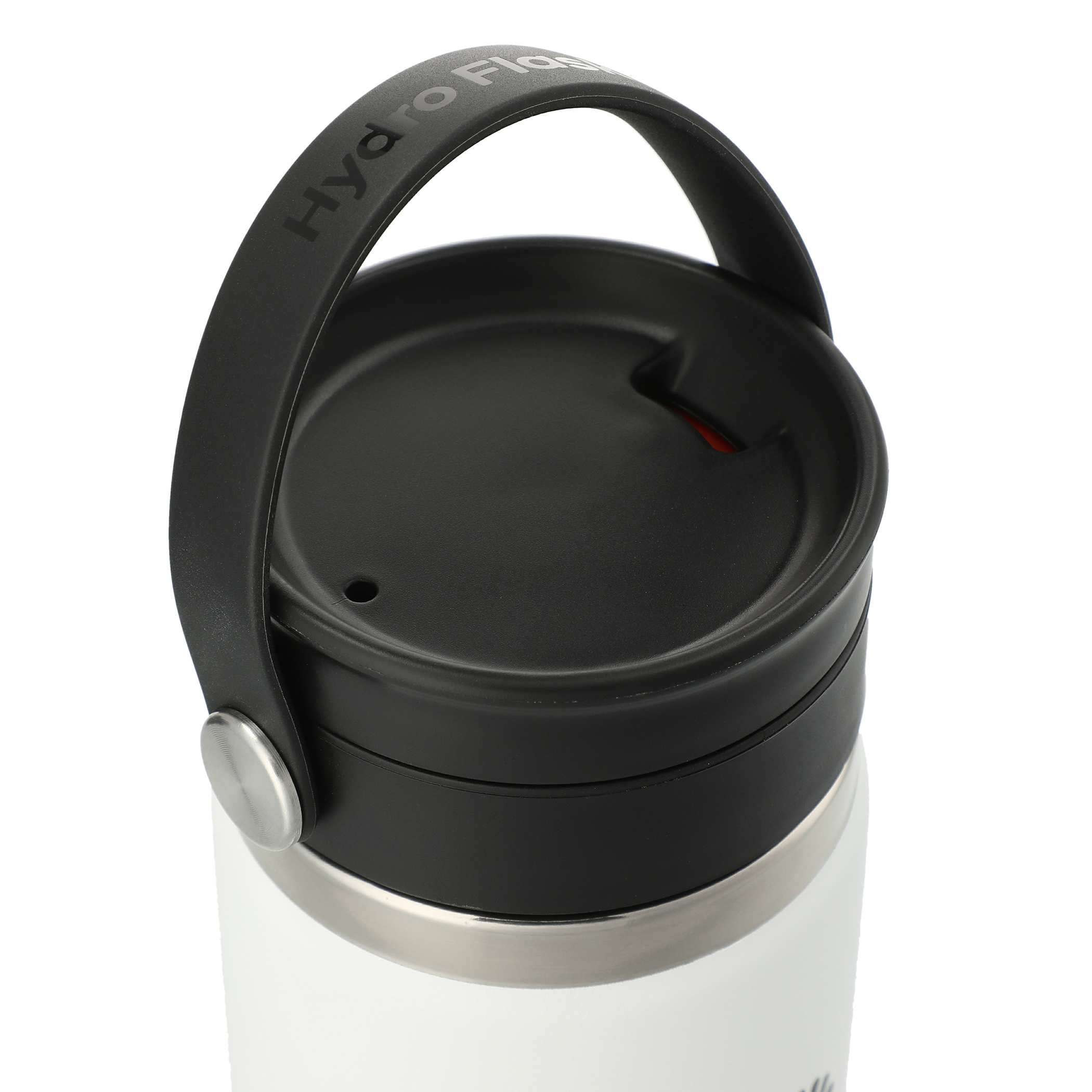 White 20oz insulated stainless steel travel mug with leakproof Flex Sip™ Lid, wide mouth, and comfortable handles.