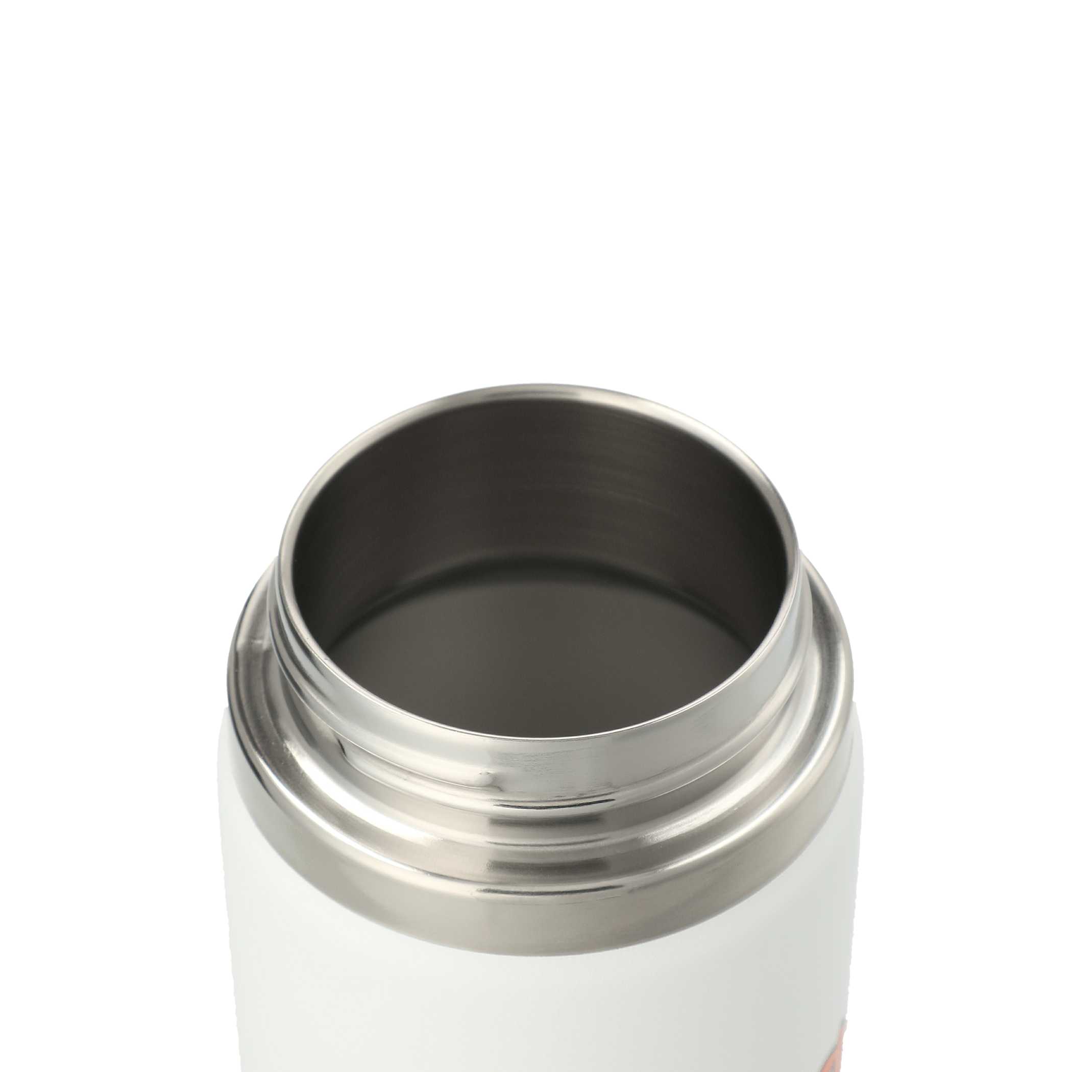 White 20oz insulated stainless steel travel mug with leakproof Flex Sip™ Lid, wide mouth, and comfortable handles.