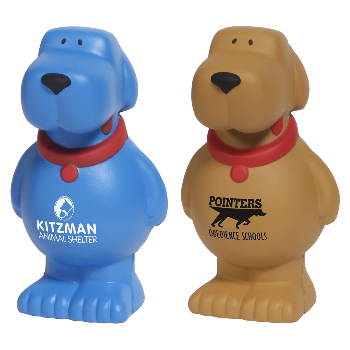 Cartoon Dog Shaped Stress Reliever with a playful dog design, squeezable foam construction, and compact size for stress relief at a desk or workspace.