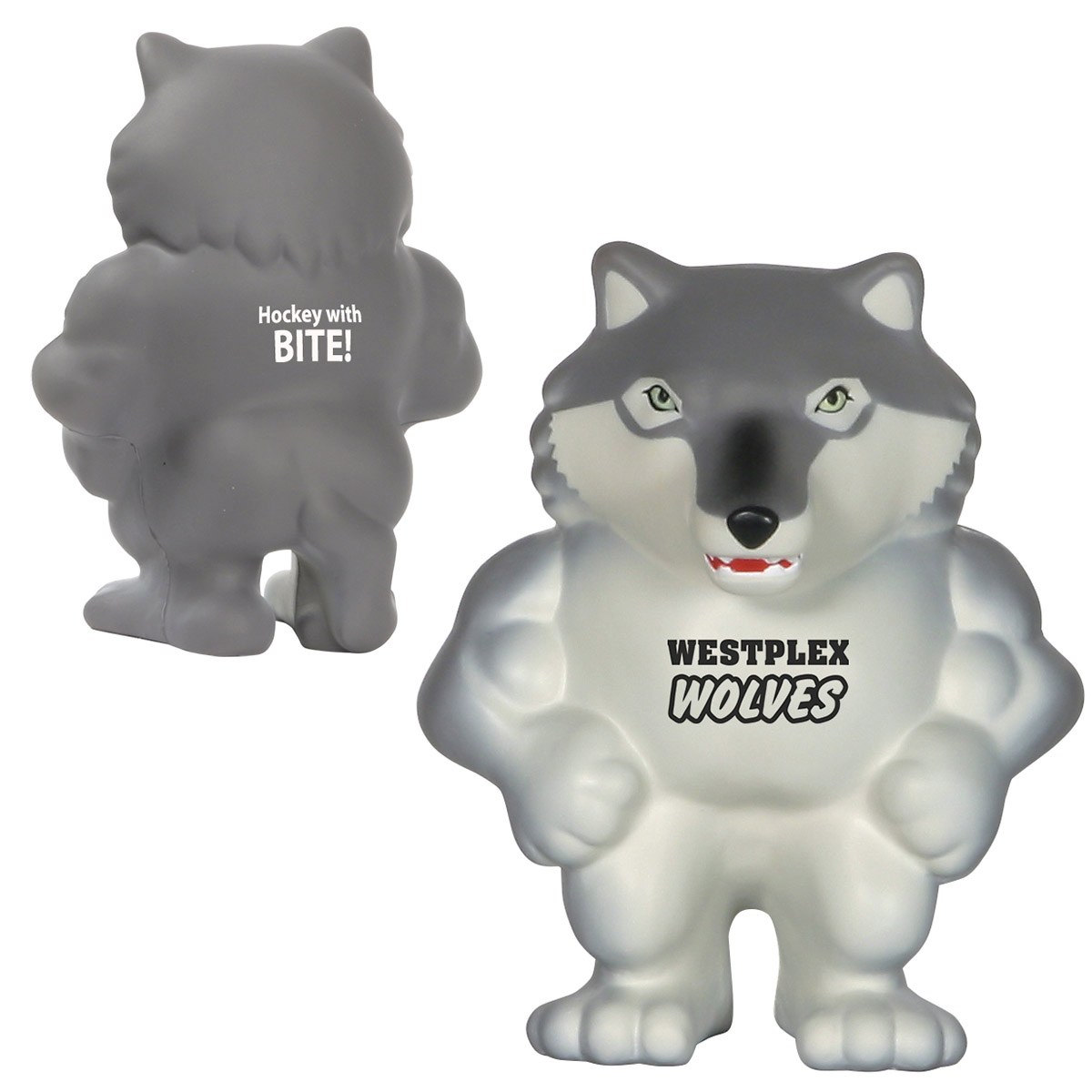 Wolf Mascot Shaped Polyurethane Stress Reliever