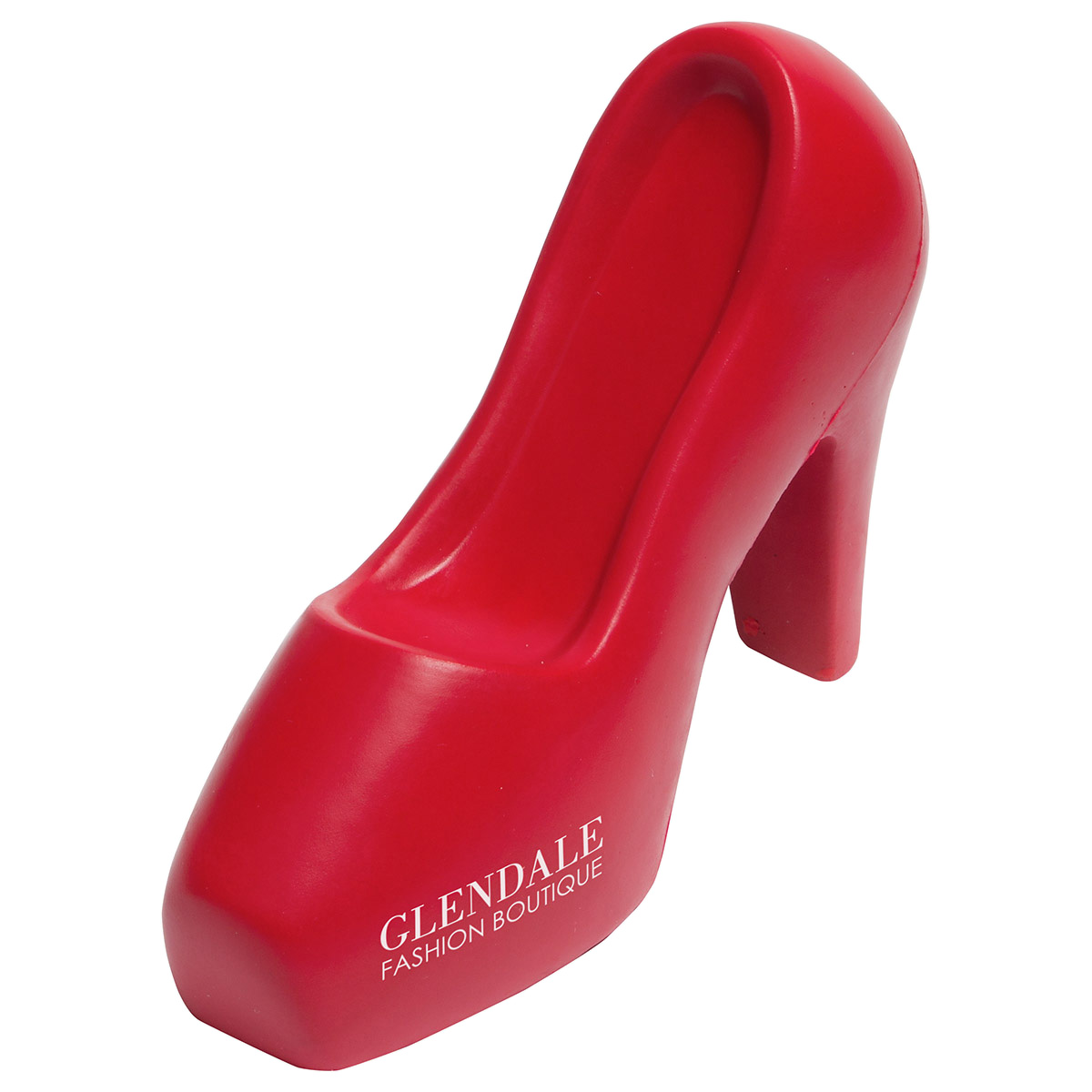 High Heel Shaped Stress Reliever featuring a compact, soft, squeezable high heel shoe design, suitable for relieving tension at a desk or carrying in a bag.