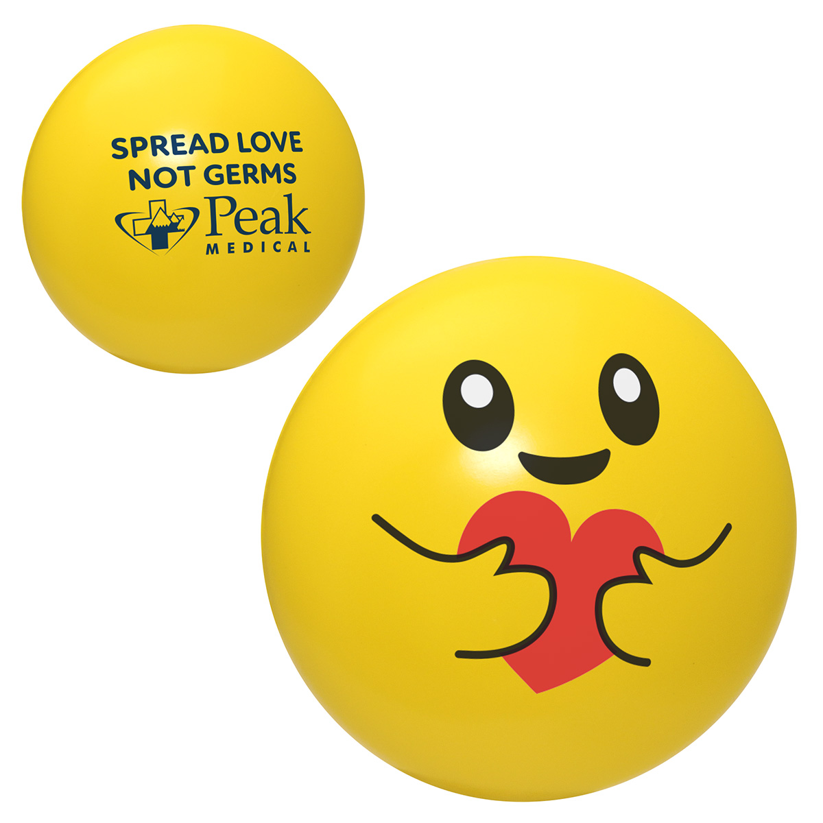 Emoji Hugging Stress Reliever featuring a playful three-color hugging emoji design.