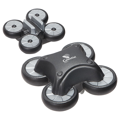Drone-shaped polyurethane stress reliever with a compact aircraft-inspired design and soft squeezable construction for promotional giveaways.