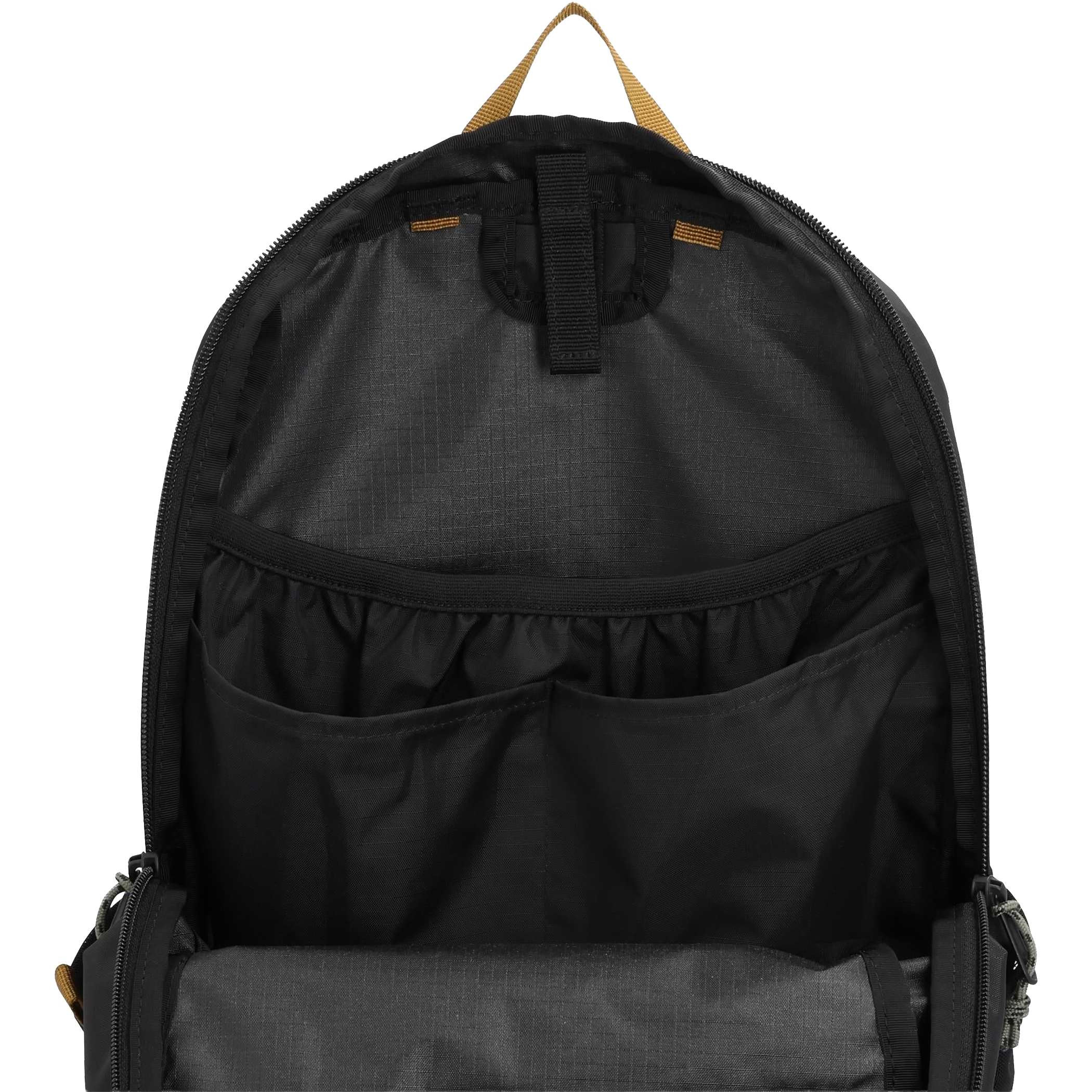Topo Designs Peakview Packable Backpack in a lightweight recycled nylon ripstop construction, featuring a spacious zippered main compartment, front zippered pocket, mesh water bottle pockets, laptop sleeve, hydration storage, and front daisy chain webbing for travel, hiking, commuting, and everyday carry.