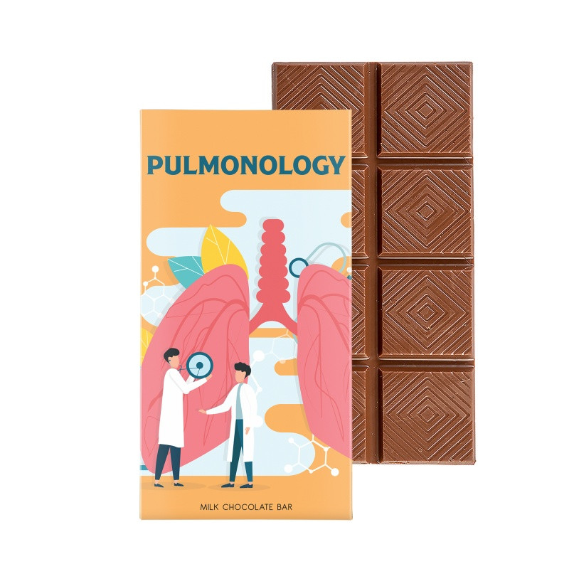 Milk chocolate bar promotional gift box featuring six chocolate bars in a bookcase-style package with a customizable full-color exterior.