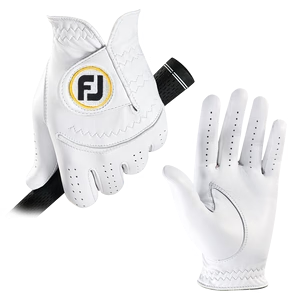White FootJoy® StaSof Golf Glove in white premium leather with perforated breathable panels, moisture-wicking details, and an angled Velcro wrist closure for a secure fit during golf.