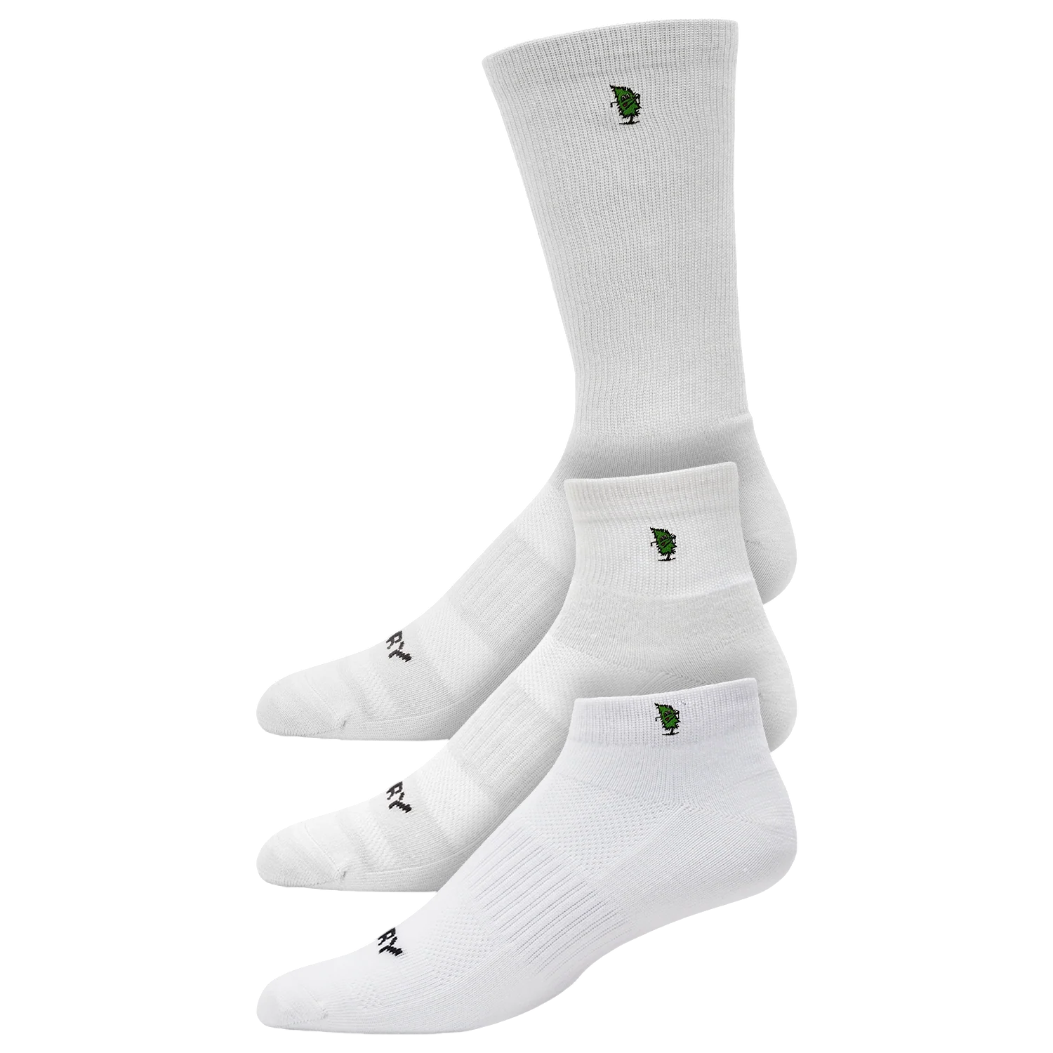 White FootJoy® Men's ProDry Custom Sock with moisture-wicking fabric, cushioned sole, arch support, reinforced heel, and breathable mesh panels, designed for comfortable all-day golf and active wear.