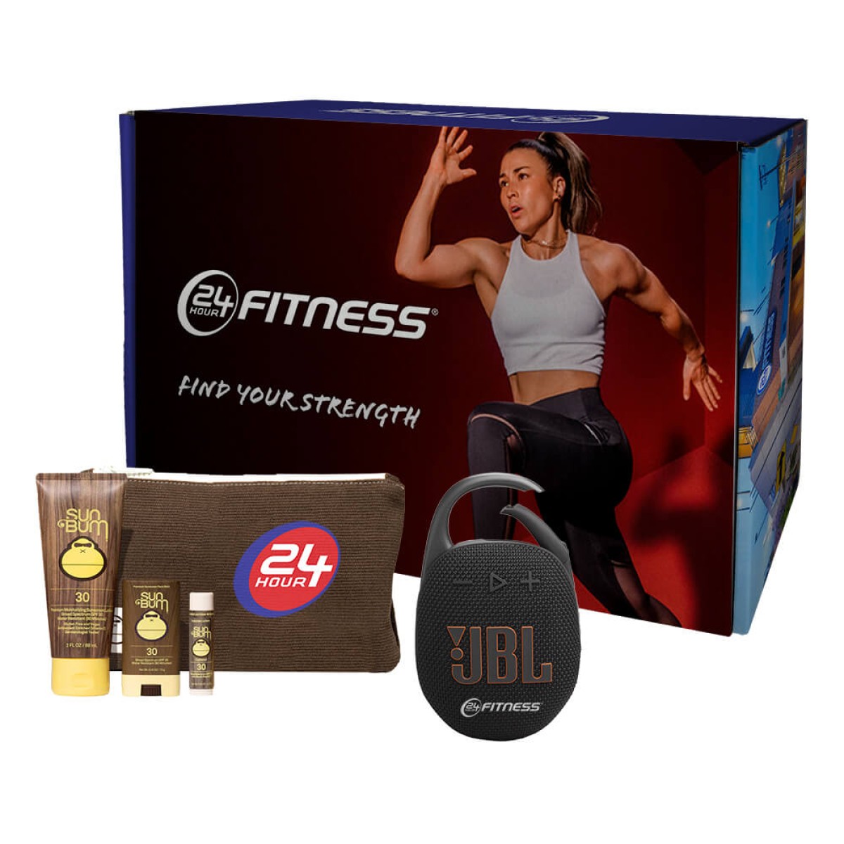 JBL + Sun Bum® Music Festival Gift Set featuring a compact waterproof portable speaker and sun-care essentials, packaged in a colorful gift box for music festivals, outdoor activities, travel, and summer events.