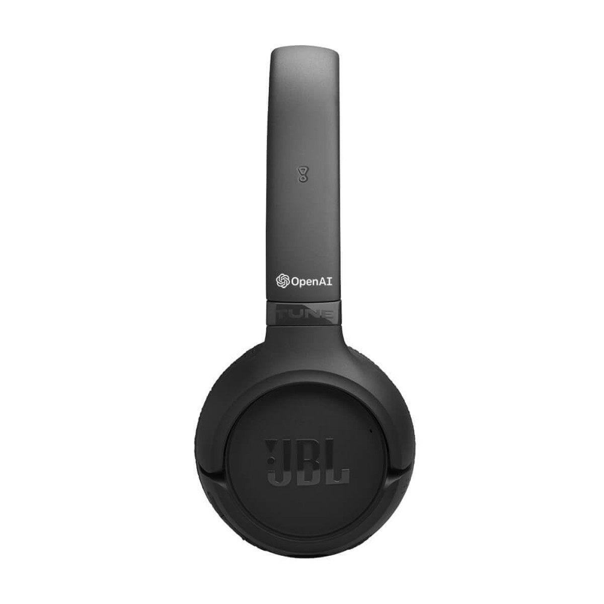 Black wireless on-ear headphones with JBL Pure Bass Sound, Bluetooth 6.0, dual microphones, long battery life, and foldable design.