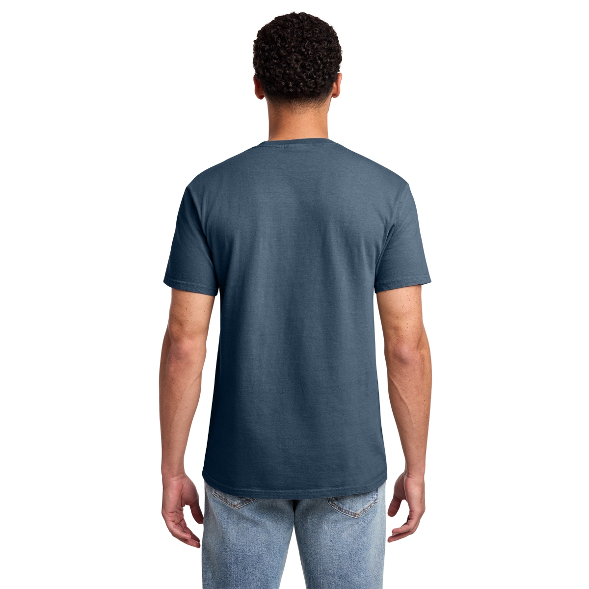 Garment-dyed cotton tee with a soft ring-spun construction and tear-away label for comfortable everyday wear.
