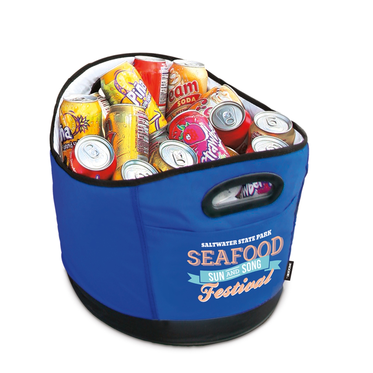 24-can insulated cooler with a heat-sealed PEVA liner, built-in bottle opener, and ice-compatible cooling design.