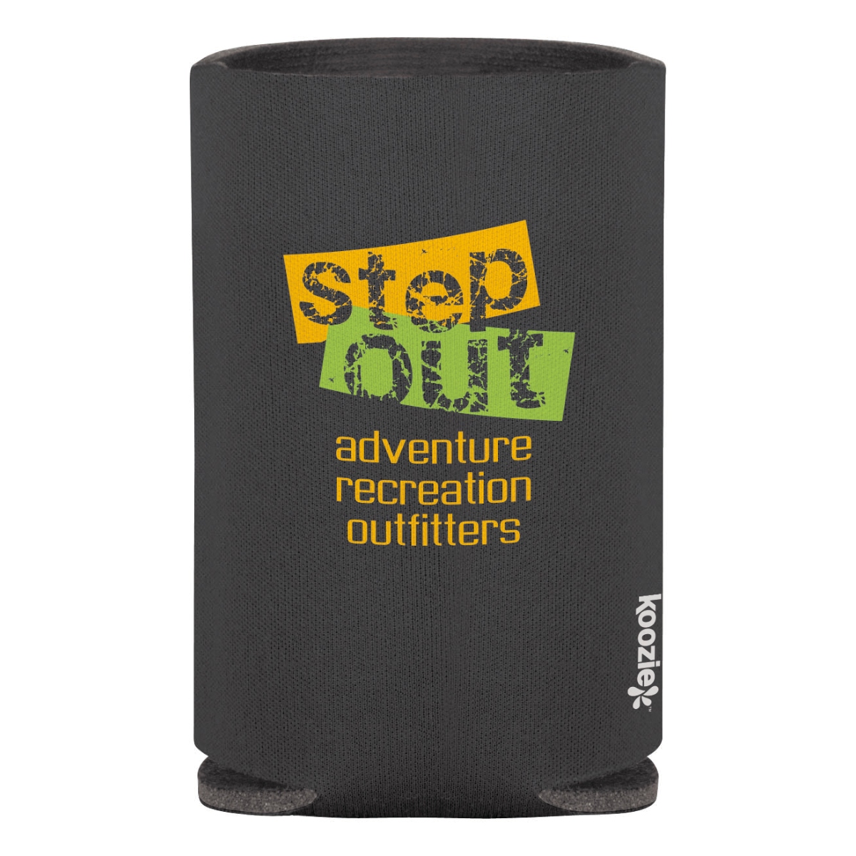 Colorful collapsible can cooler with gray interior foam, vibrant full-color imprint capability, and compact fold-flat design.