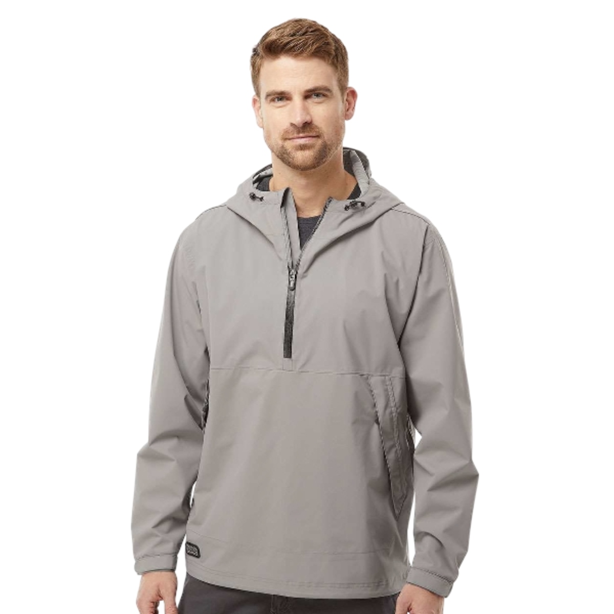 Waterproof 2.5-layer softshell jacket with seam-sealed construction, reflective piping, full-coverage hood, adjustable cuffs, and multiple zippered pockets.