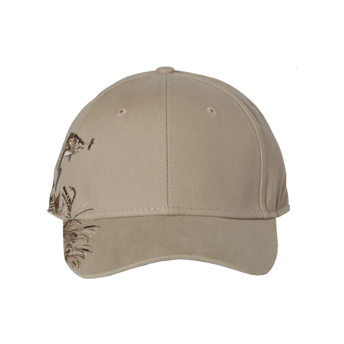 Cotton brushed chino twill cap with a structured six-panel design, low-profile crown, curved bill, and adjustable hook-and-loop closure.