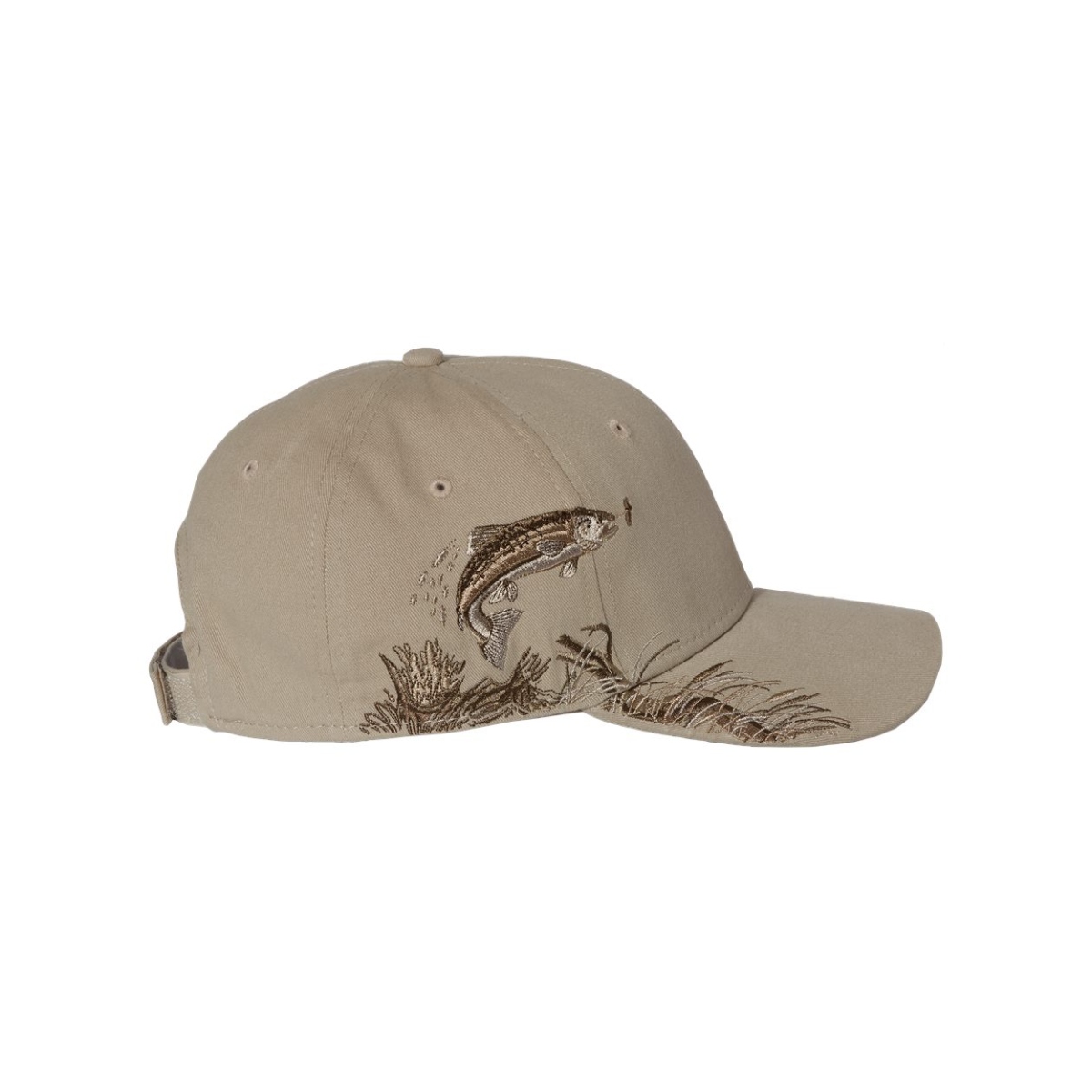 Cotton brushed chino twill cap with a structured six-panel design, low-profile crown, curved bill, and adjustable hook-and-loop closure.