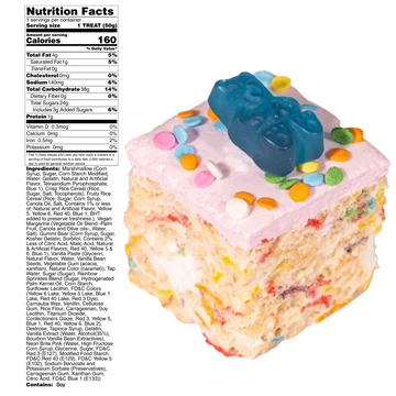 Fun ‘n’ Fruity Handmade 12 Crispy Rice Treats & 8 Hand-Dipped Shapes Deluxe Box featuring assorted golden Rice Krispie treats and hand-dipped shapes, including stars, decorated donuts, and novelty figures, arranged in a gift-ready box for festive celebrations and corporate gifting.