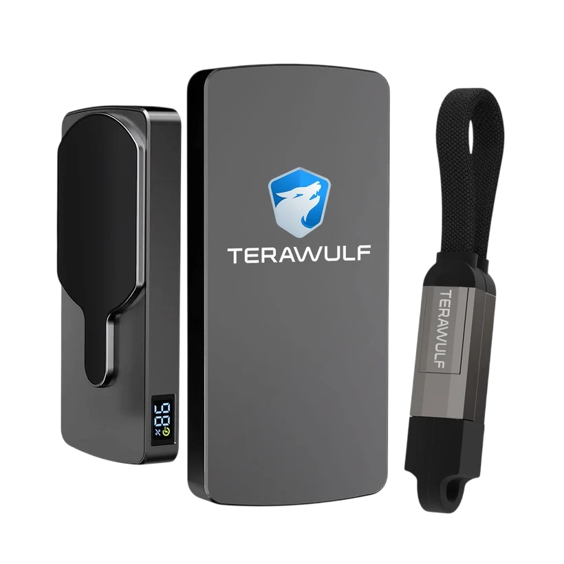 Apollo + Mach 6 Power Set featuring a sleek aluminum 5,000 mAh wireless power bank with digital capacity display and a durable zinc-alloy, nylon-braided multi-connector charging cable, designed for portable device charging and connectivity.