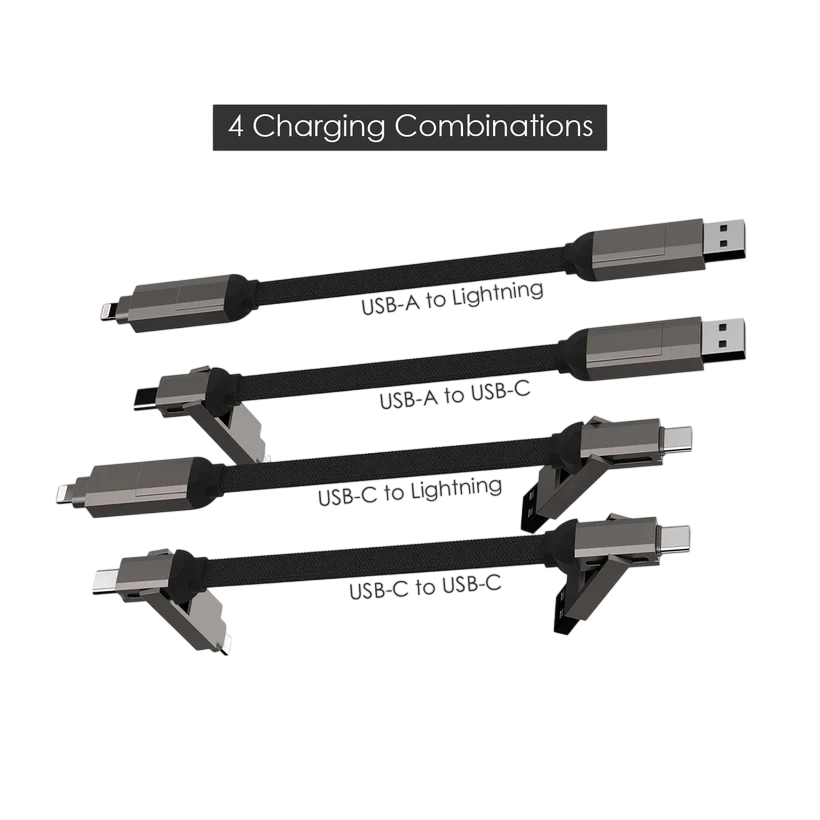 Apollo + Mach 6 Power Set featuring a sleek aluminum 5,000 mAh wireless power bank with digital capacity display and a durable zinc-alloy, nylon-braided multi-connector charging cable, designed for portable device charging and connectivity.