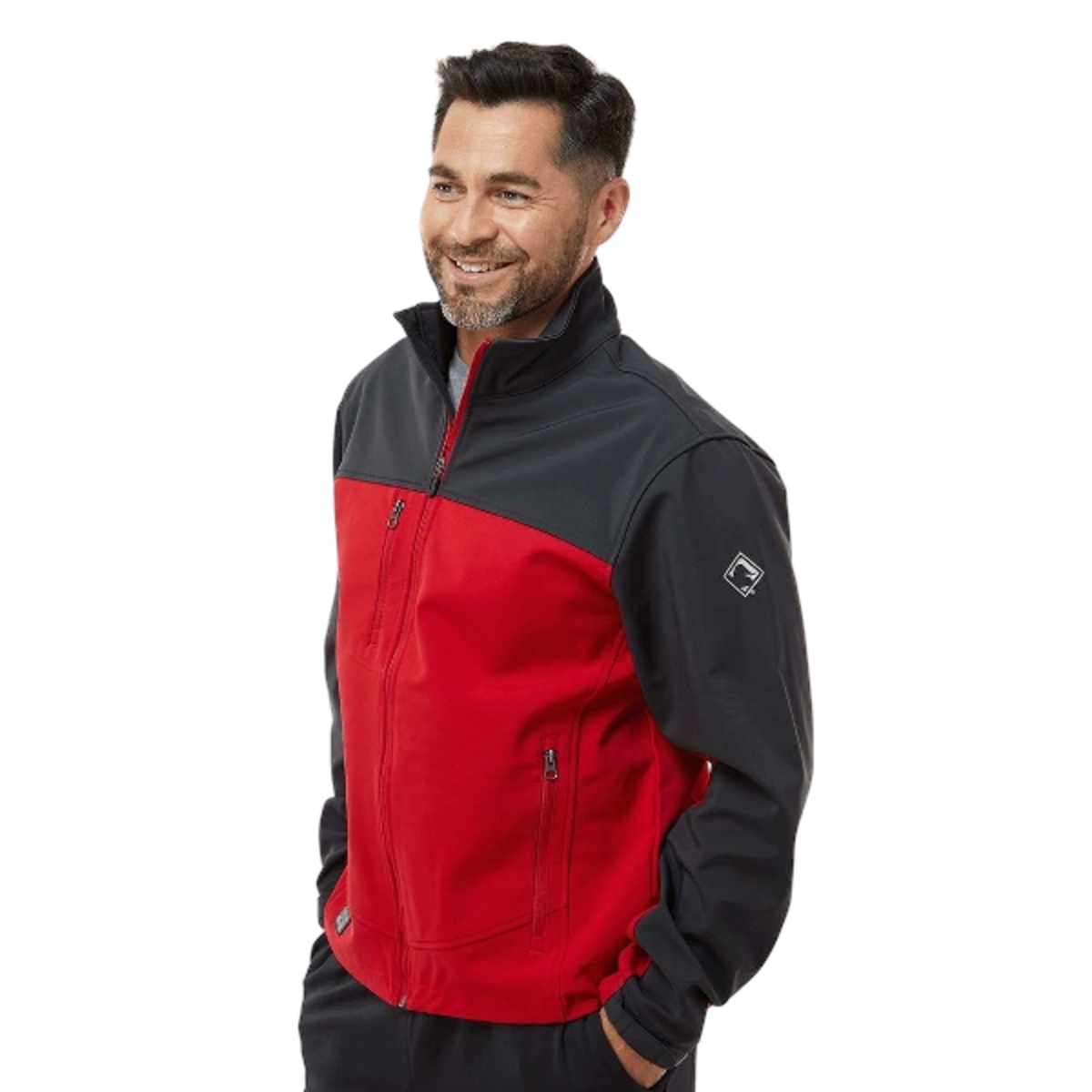 2-layer softshell jacket with brushed tricot interior, Storm Shield™ rain protection, wind and water resistance, adjustable cuffs, and multiple zippered pockets.