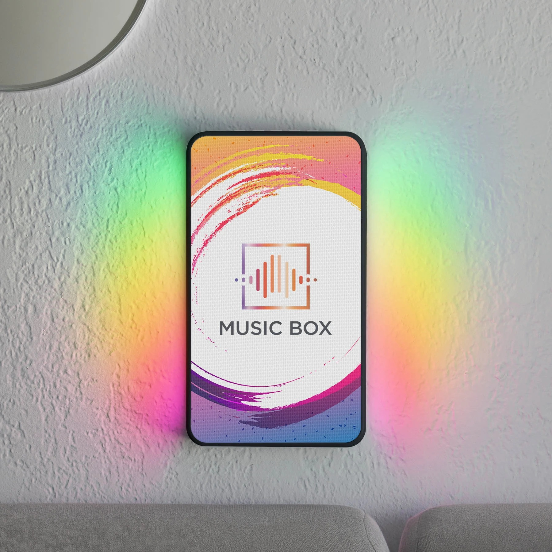 White Duality Wireless Speaker Set with two compact 5W wireless speakers featuring RGB exterior lighting, designed for immersive surround sound and portable music entertainment at home, events, and gatherings.