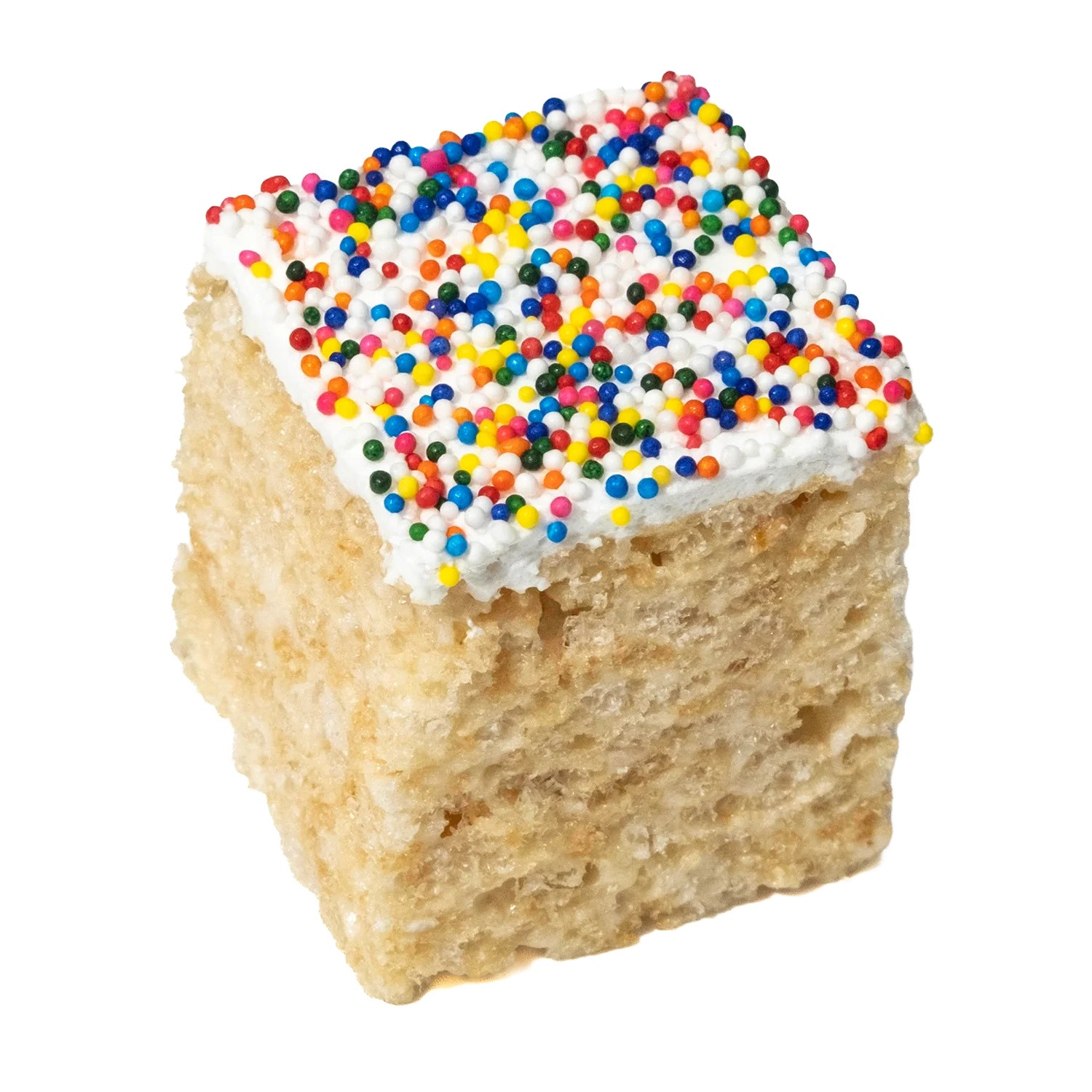Assorted handmade marshmallow crispy rice treats and individually wrapped crispy rice donuts in a gift box with assorted flavors and customizable sprinkle colors.